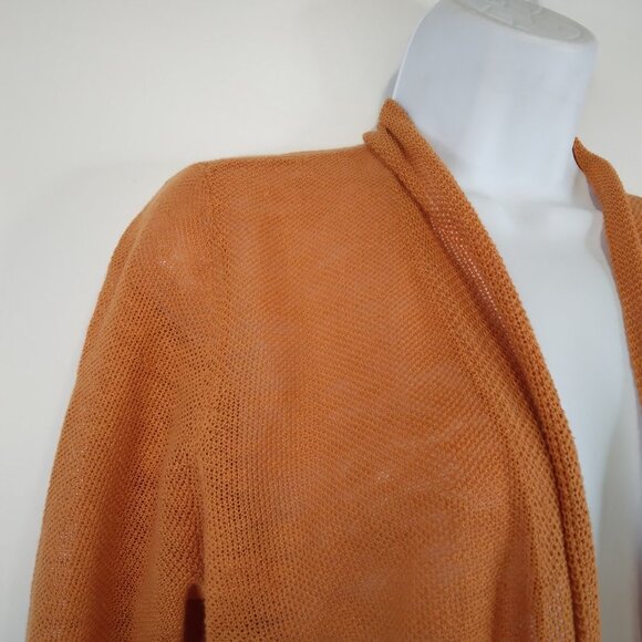 Eileen Fisher 100% Linen Open Cardigan Knit Sweater Size S - Picture 3 of 9